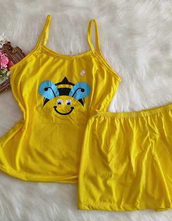 imagem PIJAMA VISCOSE COM POLIESTER 048 AMARELO ABELHA