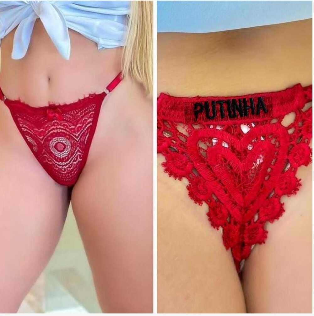 CALCINHA FRASE FIO SEXY VERMELHA PUTINHA | Império Lingerie