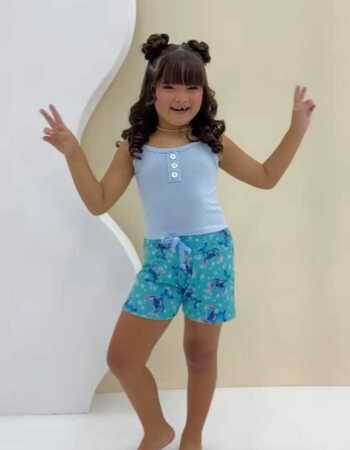 imagem PIJAMA DE SUED ALICINHA STITCH AZUL