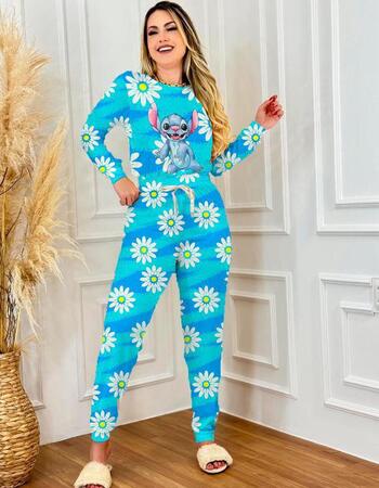 imagem PIJAMA  ADULTO INVERNO 615 STITCH MARGARIDA BRANCA