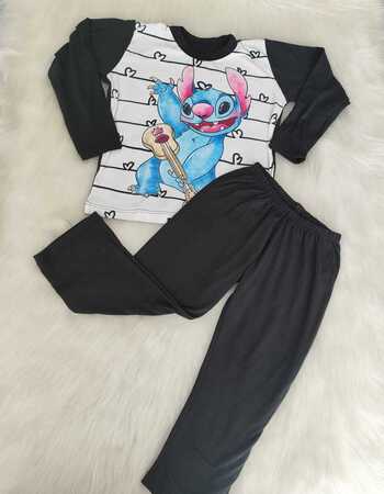 imagem PIJAMA INFANTIL INVERNO FEMININO SUED 784 STITCH