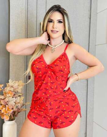 imagem BABYDOLL DE LIGANET RF90 VERMELHO FLOR