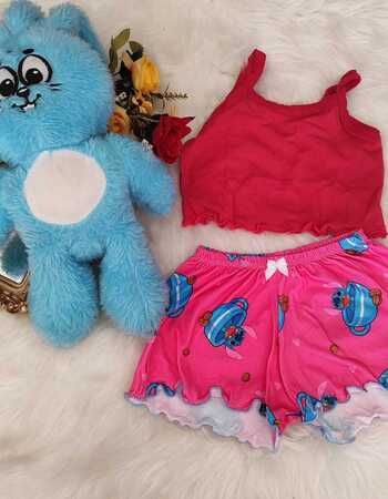 imagem PIJAMA BLOGUERINHA SLIM INFANTIL 702 STITCH CAFE