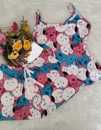 imagem PIJAMA DE SUED ESTAMPADO 631 CAT