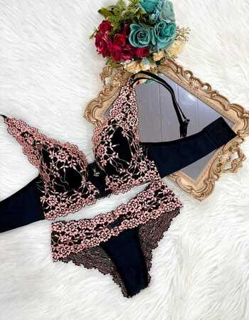 imagem CONJUNTO SUPER LUXO AT40 PRETO 2 COM ROSE