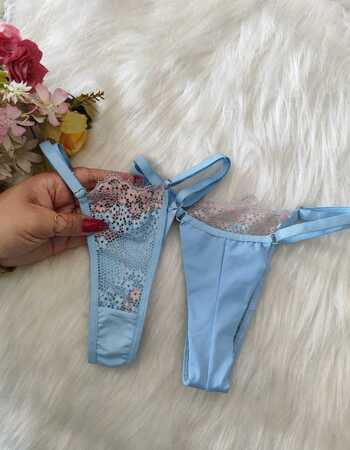 imagem CALCINHA COM REGULAGEM 448 CHANTILY AZUL COM ROSE