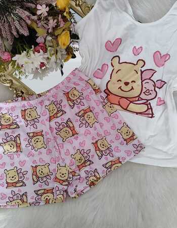 imagem PIJAMA REGATA SUED URSO ROSA