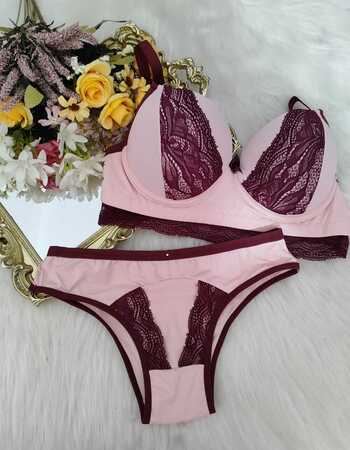 imagem CONJUNTO GG ROSA C MARSALA REF: 9541