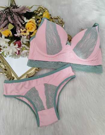 imagem CONJUNTO GG ROSA C VERDE REF: 9541