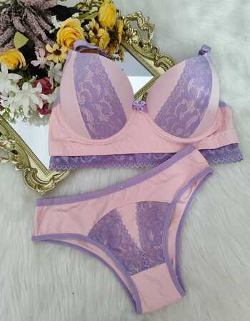 imagem CONJUNTO GG ROSA C LILAS REF: 9541