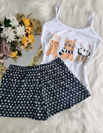 imagem PIJAMA DE SUED ESTAMPADO 631 DOG PRETO