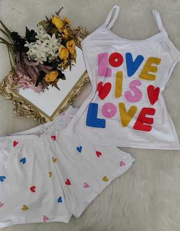 imagem PIJAMA DE SUED ESTAMPADO 631 LOVE