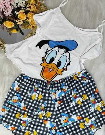 imagem PIJAMA SUED PLUS PF70 PATO XADREX