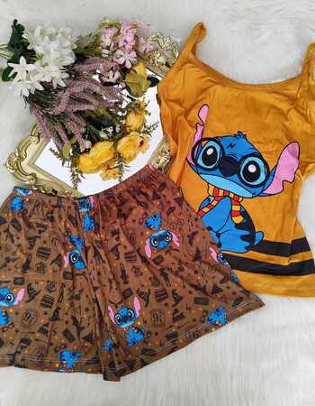 imagem PIJAMA DE SUED ESTAMPADO 631 LARANJA OCULOS