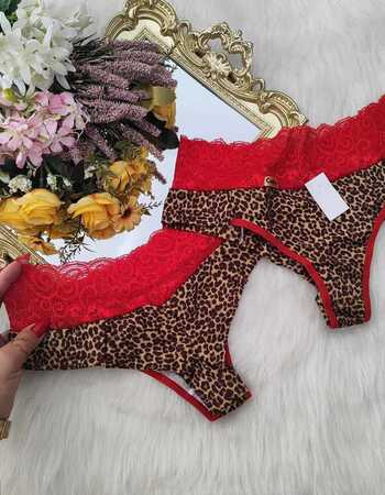 imagem CALCINHA 1059 ANIMAL PRINT VERMELHO