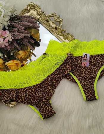 imagem CALCINHA 1059 ANIMAL PRINT AMARELO NEON