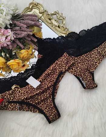 imagem CALCINHA 1059 ANIMAL PRINT PRETO