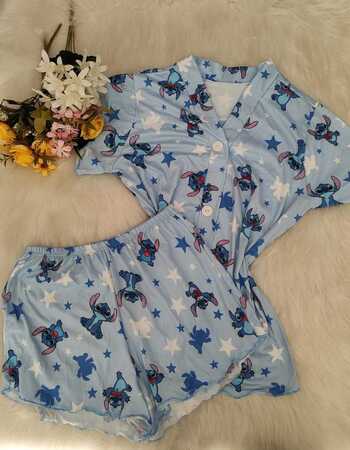 imagem PIJAMA AMERICANO BLOGUERINHA FRUFRU 0518 AZUL ESTRELA