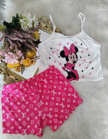 imagem PIJAMA BLOGUERINHA SLIM I90 ESTRELAS ROSA PRETO