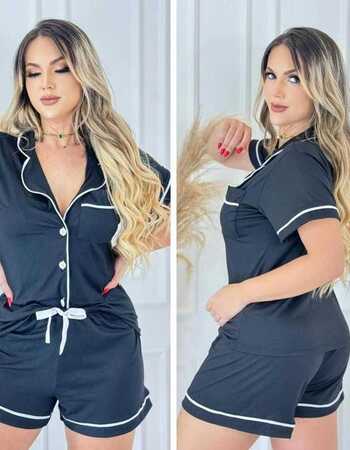 imagem PIJAMA AMERICANO SUED 620 PRETO