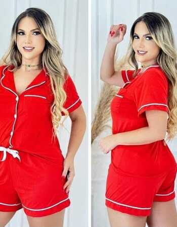 imagem PIJAMA AMERICANO SUED 620 VERMELHO