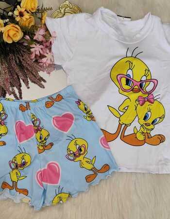 imagem PIJAMA INFANTIL COM MANGA I85 OCULOS AZUL