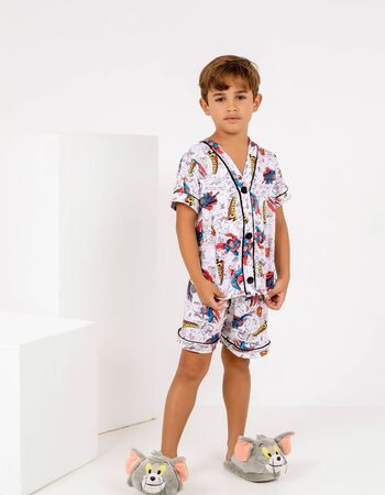 imagem PIJAMA INFANTIL MASCULINO AMERICANO SUED 776 BRANCO SH