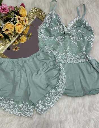 imagem SHORTDOLL REF 513 BICOLOR VERDE CHA