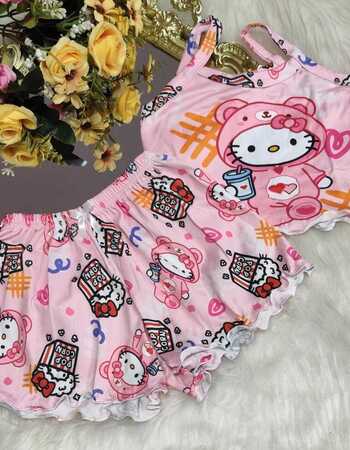 imagem PIJAMA INFANTIL FEMININO SUED 703 ROSA CAFE