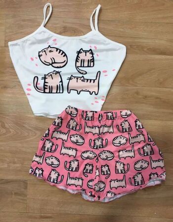 imagem PIJAMA SUED PLUS PF70 CAT ROSA