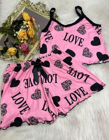 imagem PIJAMA SUED 601 ROSA LOVE