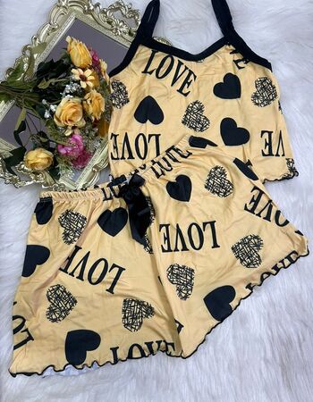 imagem PIJAMA SUED 601 AMARELO LOVE