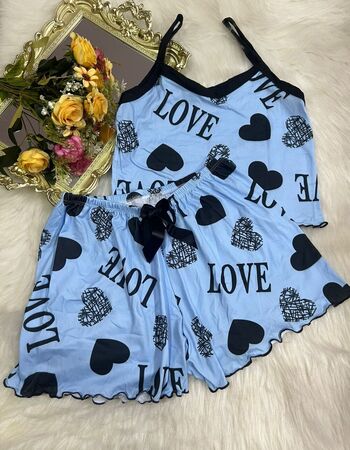 imagem PIJAMA SUED 601 AZUL LOVE