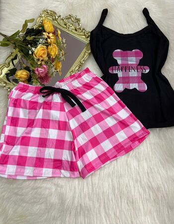 imagem PIJAMA DE SUED ESTAMPADO 631 URSO ROSA