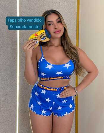 imagem SEM TAPA OLHO PIJAMA BLOGUERINHA PODEROSA VERMELHO