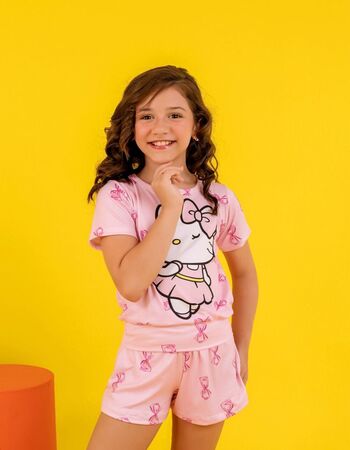 imagem PIJAMA INFANTIL FEMININO SUED 727 ROSE BARLARINA 