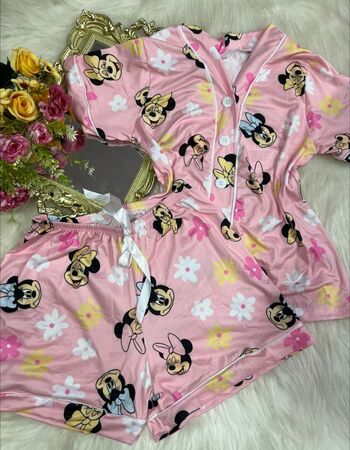 imagem PIJAMA AMERICANO SUED COM MANGA 641 GOIABA FLOR