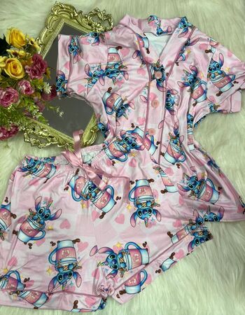 imagem PIJAMA AMERICANO SUED COM MANGA 641 ROSE MILK