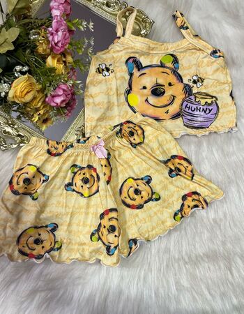 imagem PIJAMA INFANTIL FEMININO SUED 703  UIRSO AMARELO