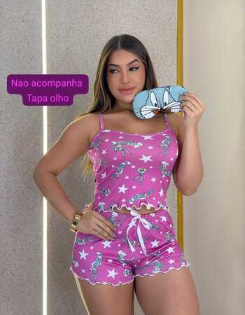 imagem PIJAMA BLOGUERINHA SLIM L70 ROXO COELHO