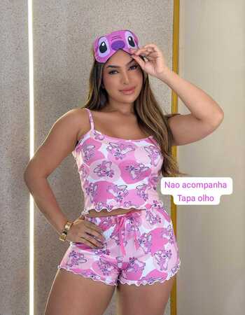 imagem PIJAMA BLOGUERINHA SLIM L70 ROXO CORAÇÃO