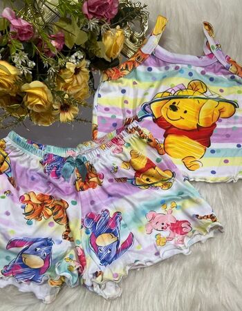 imagem PIJAMA INFANTIL FEMININO SUED 703 URSO ARCO IRIS